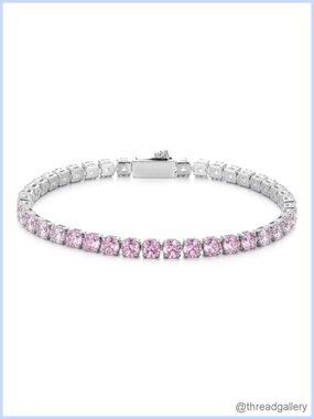 Graduated CZ Tennis Bracelet Stainless Steel Adjustable Wrist